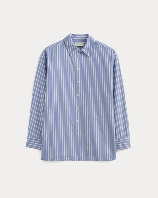The Boyfriend Shirt in Ultrasoft Cotton | Dutch Blue / Bone