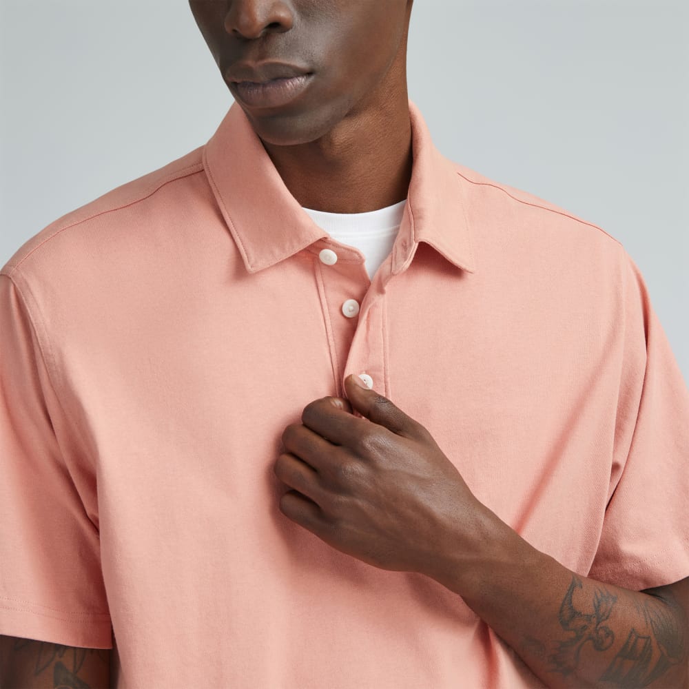 The Premium Weight Relaxed Polo | Light Rose