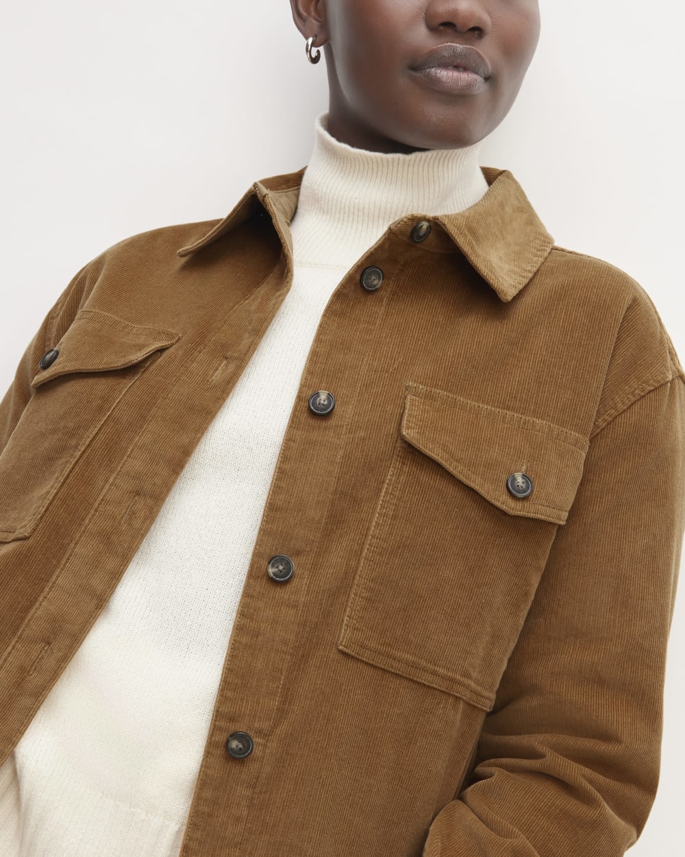 The Corduroy Oversized Shirt Jacket | Toasted Coconut