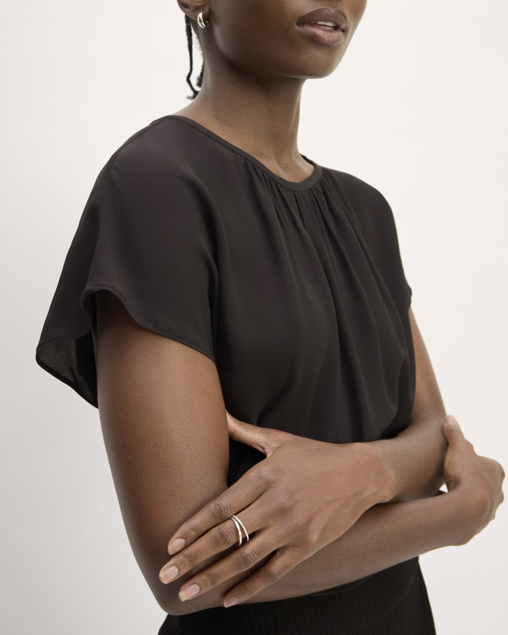 The Gathered Neck Top | Black