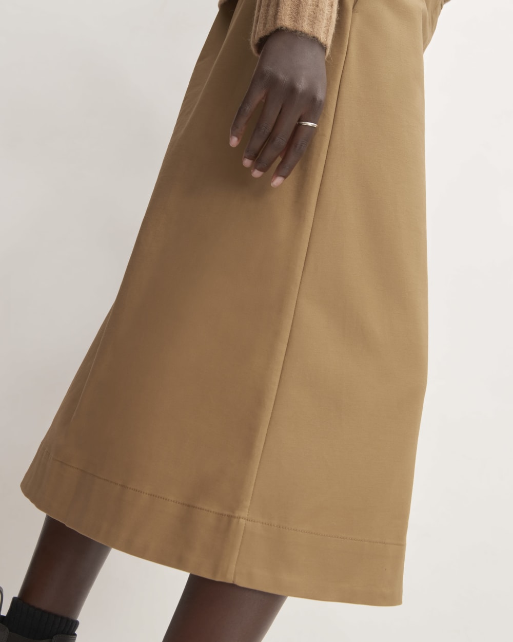 The Structured Cotton A-Line Skirt | Toasted Coconut