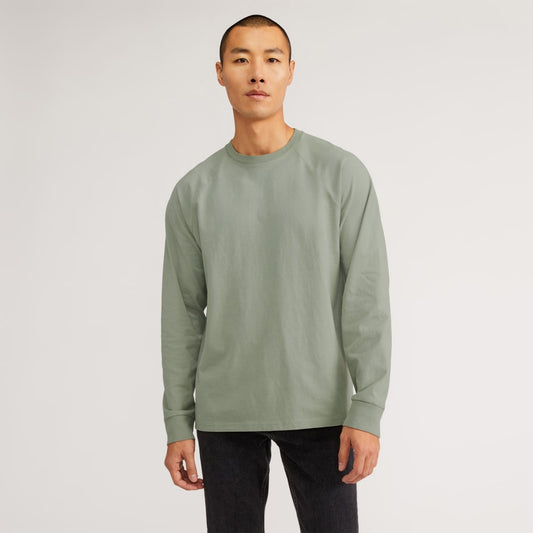 The Premium-Weight Long-Sleeve Crew | Uniform | Seagrass