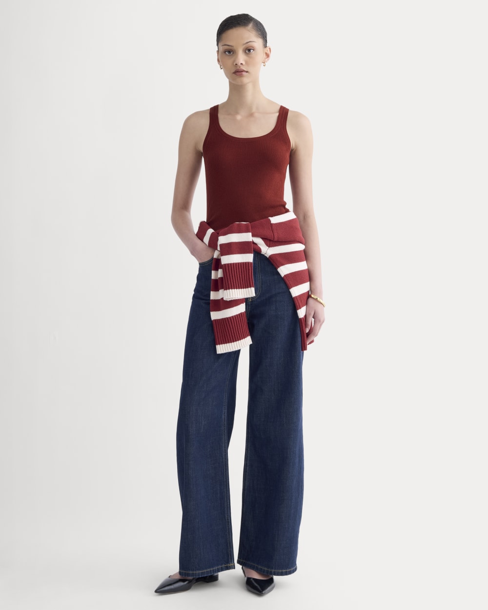 The Light Ribbed Cami in Ultrasoft Merino | Merlot