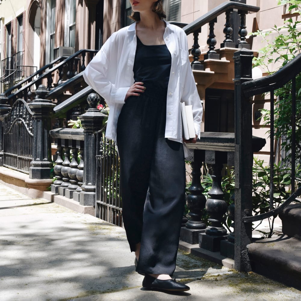 The Satin Pull-On Pant | Black