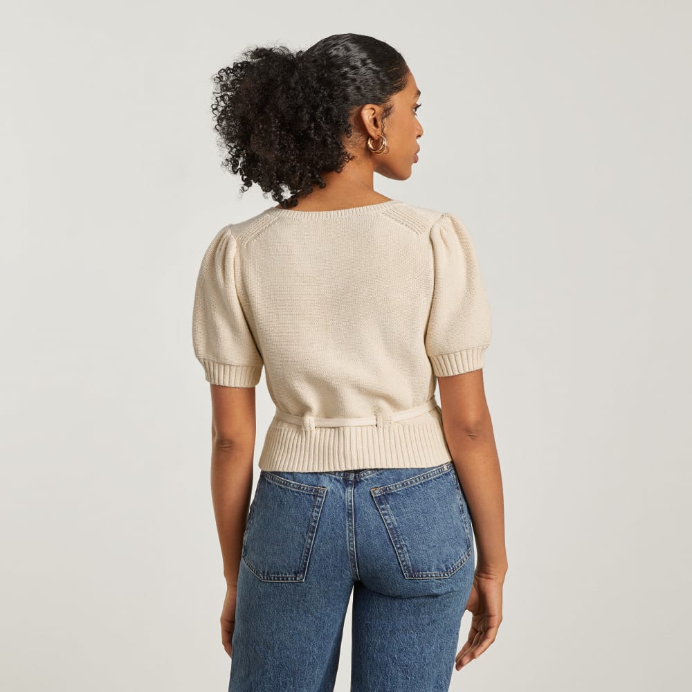 The Puff Sleeve Sweater Top | Parchment
