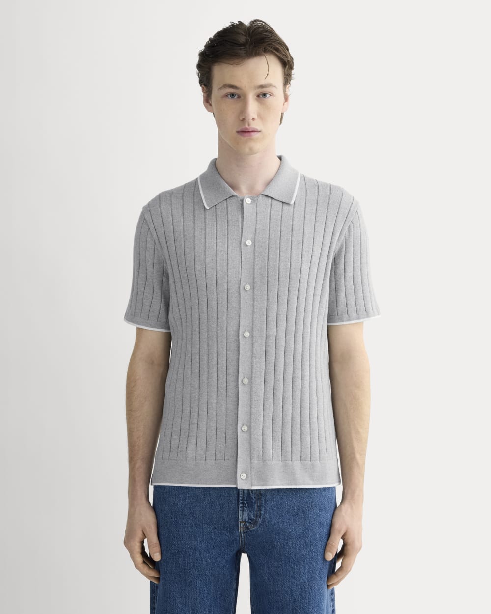 The No-Sweat Button-Down Polo | Heather Grey
