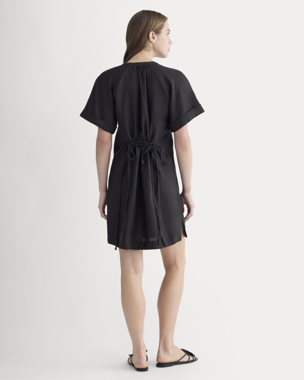 The Popover Dress in Linen | Black