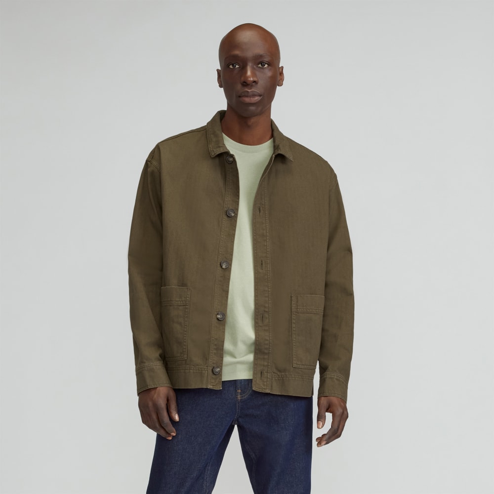 The Organic Cotton Herringbone Utility Jacket | Beech