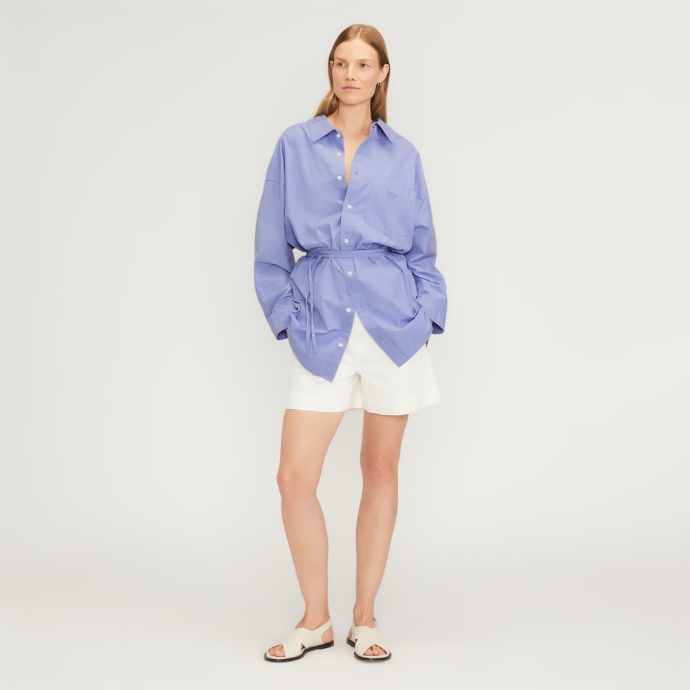 The Poplin Tie Back Shirt | Cornflower Blue