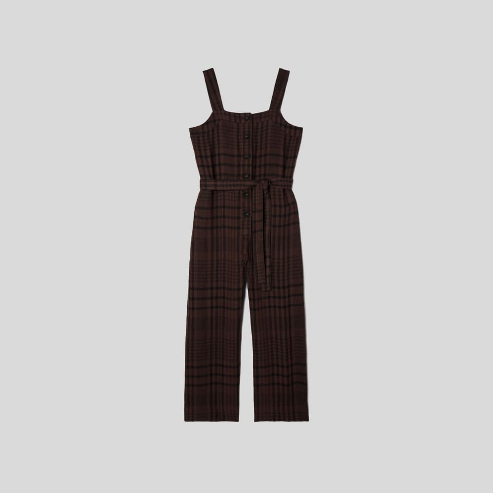 The Linen Jumpsuit | Chocolate Brown / Black