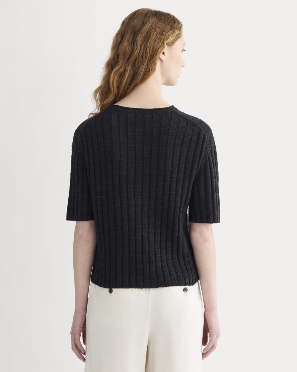 The Oversized Tee in Cotton Linen | Black