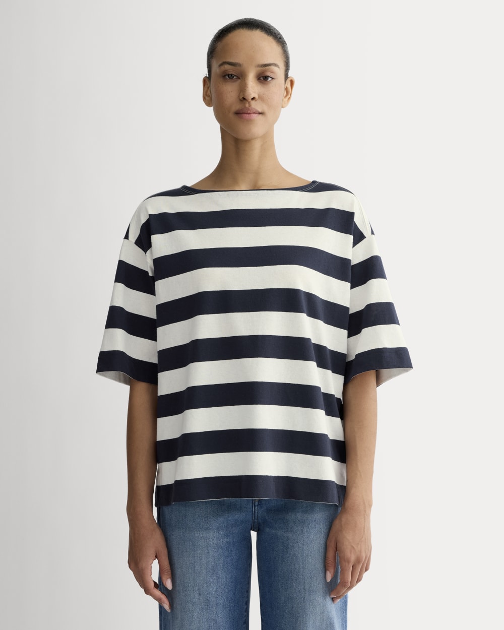 The Mariner Oversized Tee | Navy / Bone
