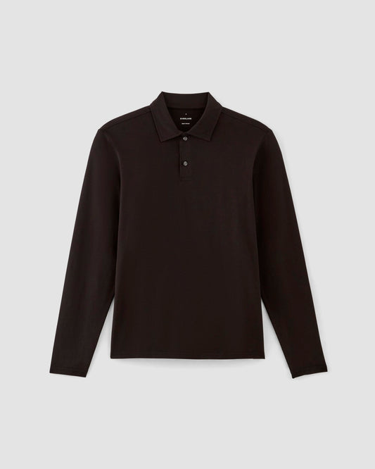 The Premium Weight Long-Sleeve Polo | Black