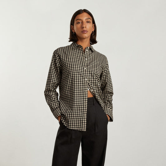 The Must-Have Shirt in Silky Cotton | Black / Canvas Gingham