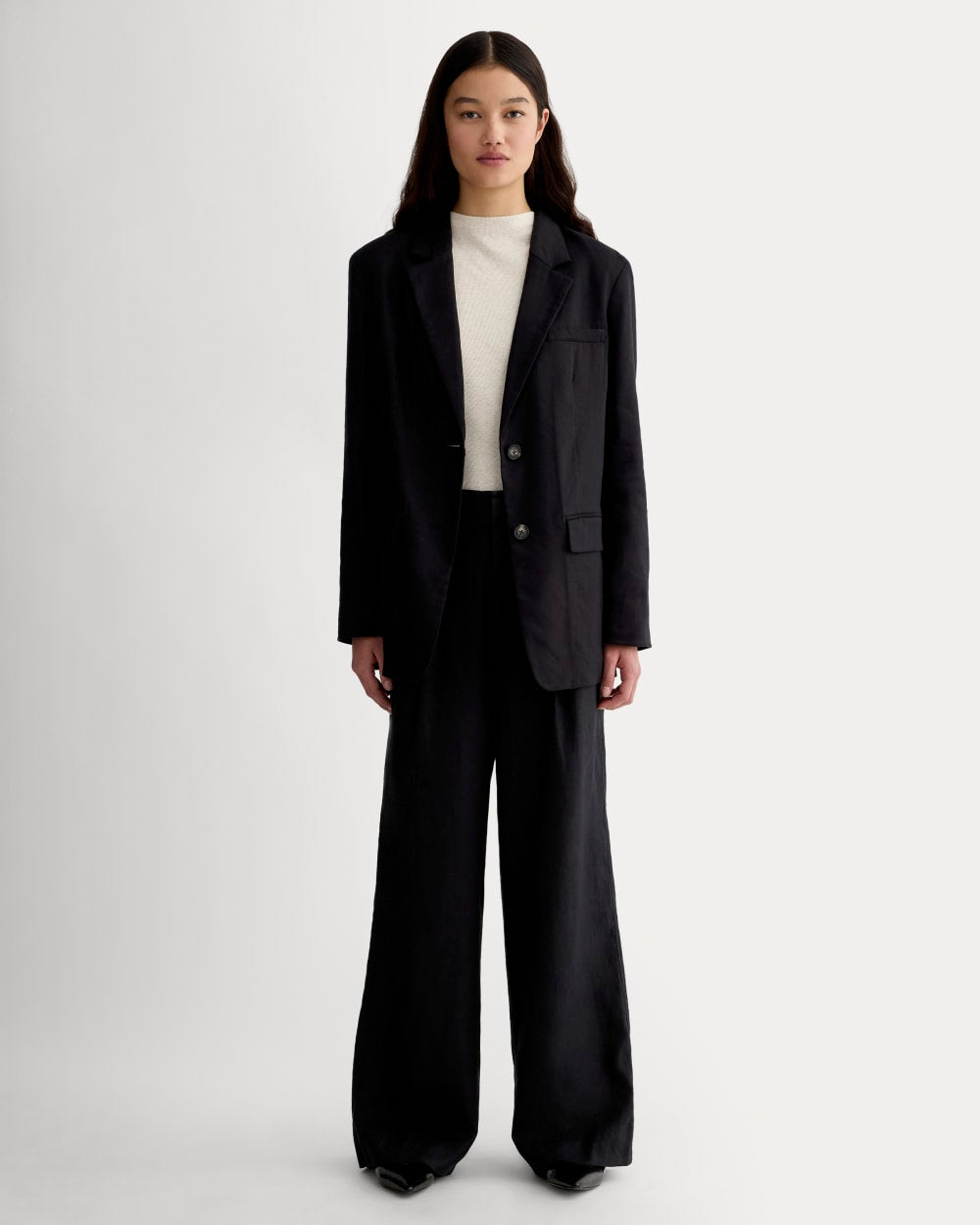 The Linen Way-High® Drape Pant  | Black