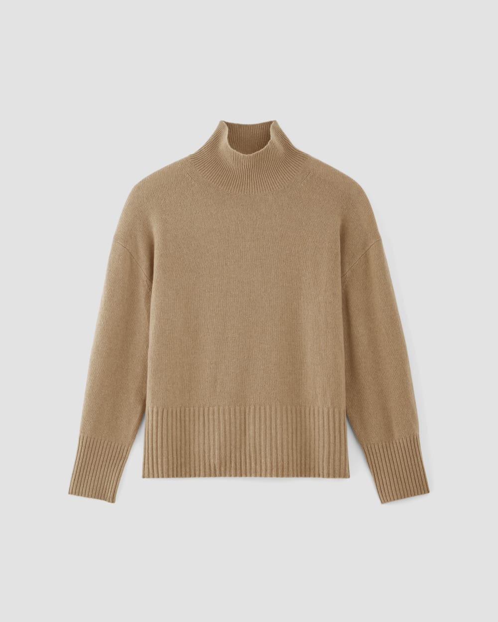 The Cashmere Oversized Turtleneck | Light Camel