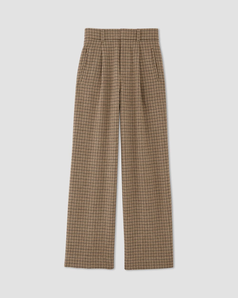 The ReWool® Way-High Drape Pant | Camel Houndstooth