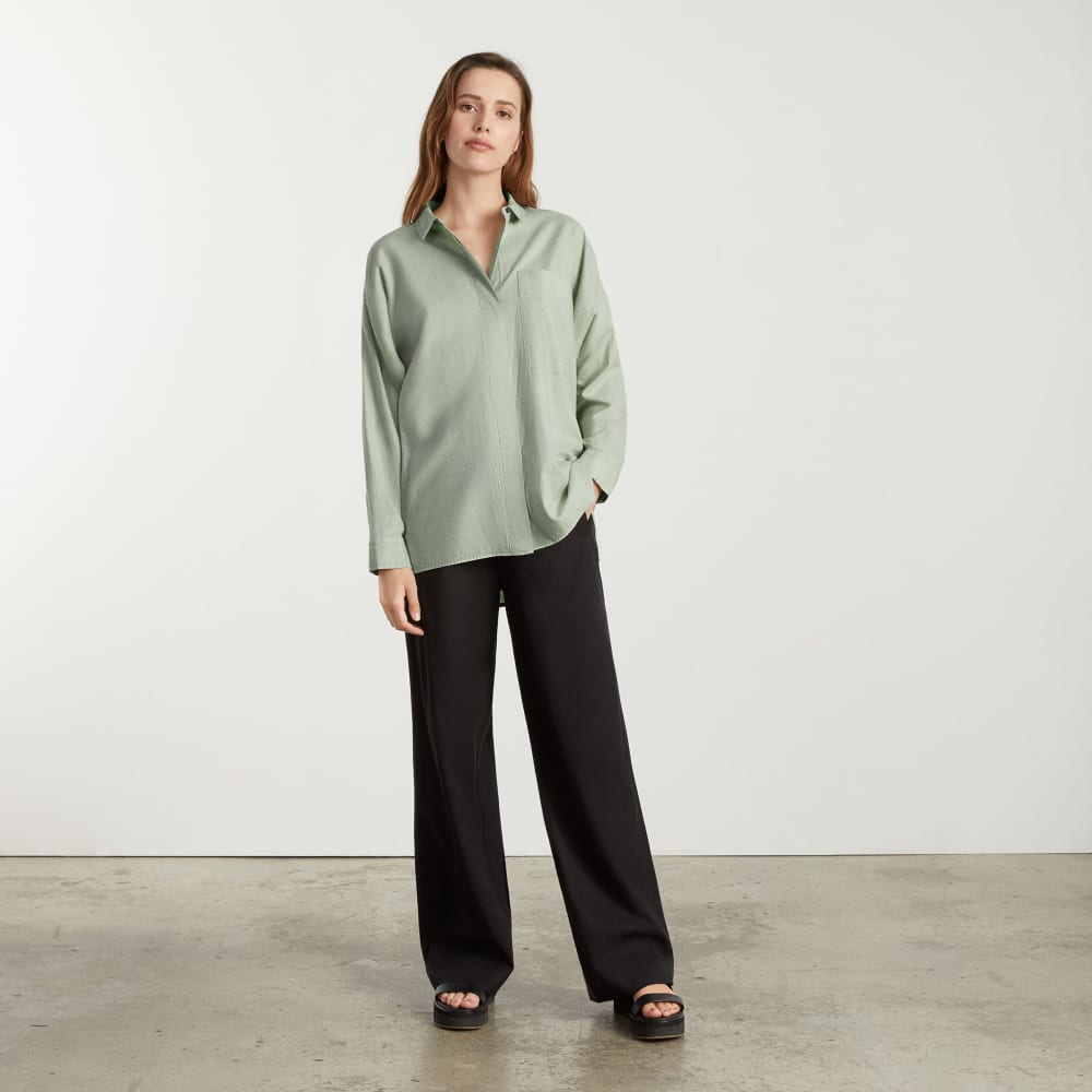 The Oversized Silky Cotton Shirt | Laurel