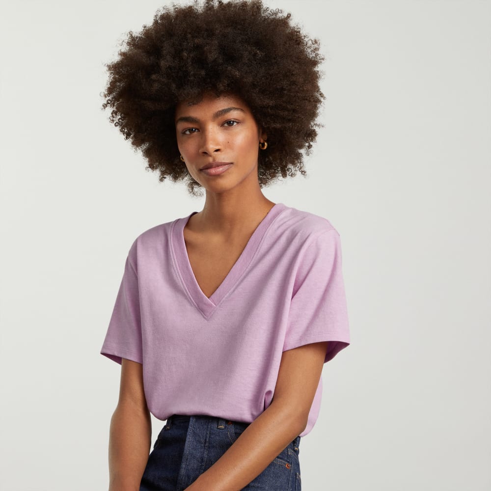 The Vintage V-Neck Hemp Tee | Lilac