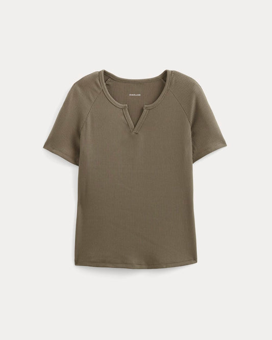 The Shimmy V-Neck Top | Taupe