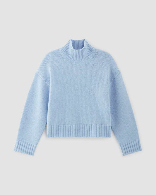 The Cloud Oversized Turtleneck | Chambray Blue