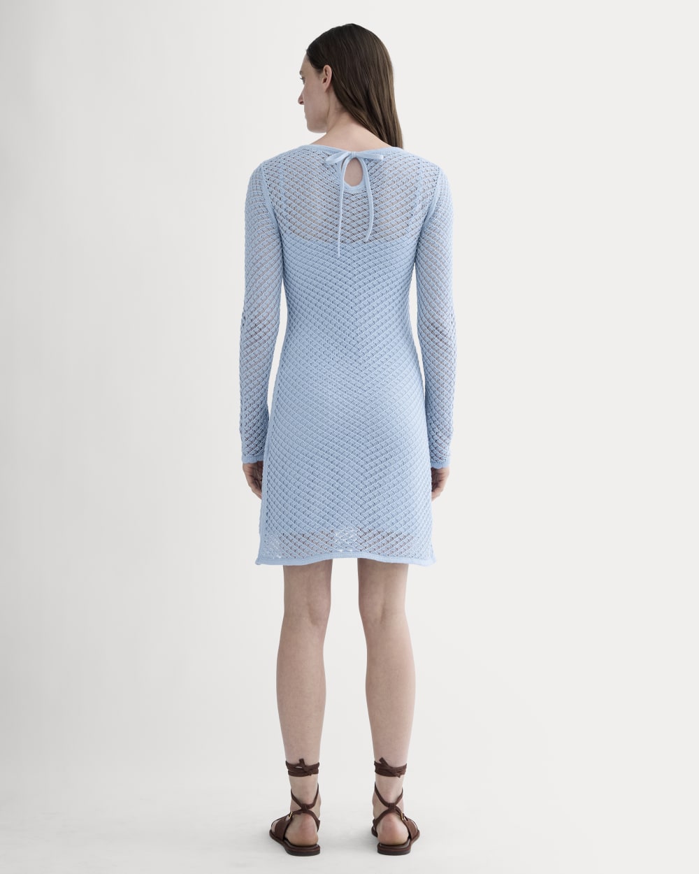 The Lace Knit Mini Dress | Sky Blue