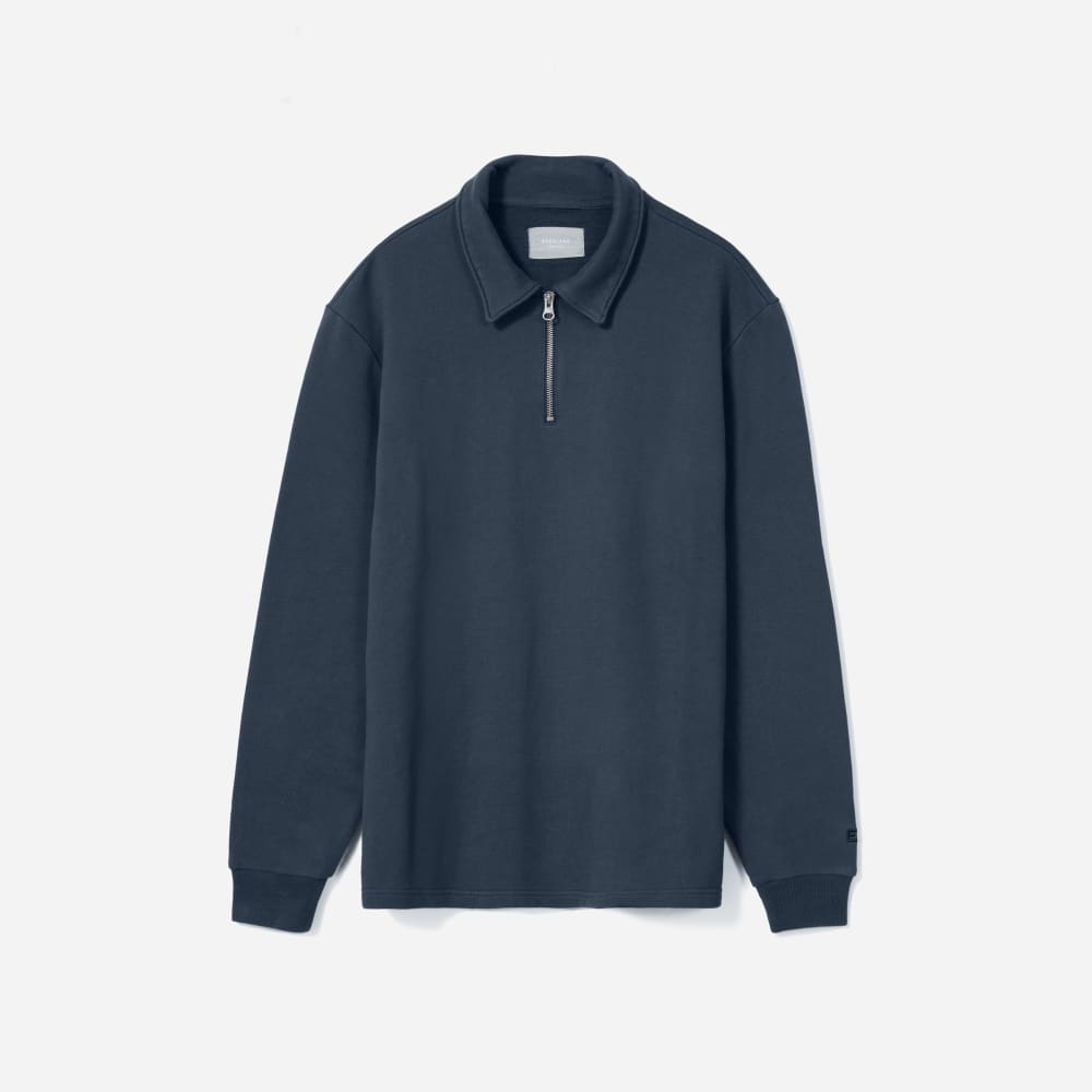 The Track Quarter-Zip Sweatshirt | Kingfisher Blue