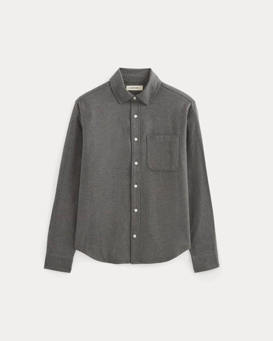 Brushed Flannel Shirt | Heathered Graphite