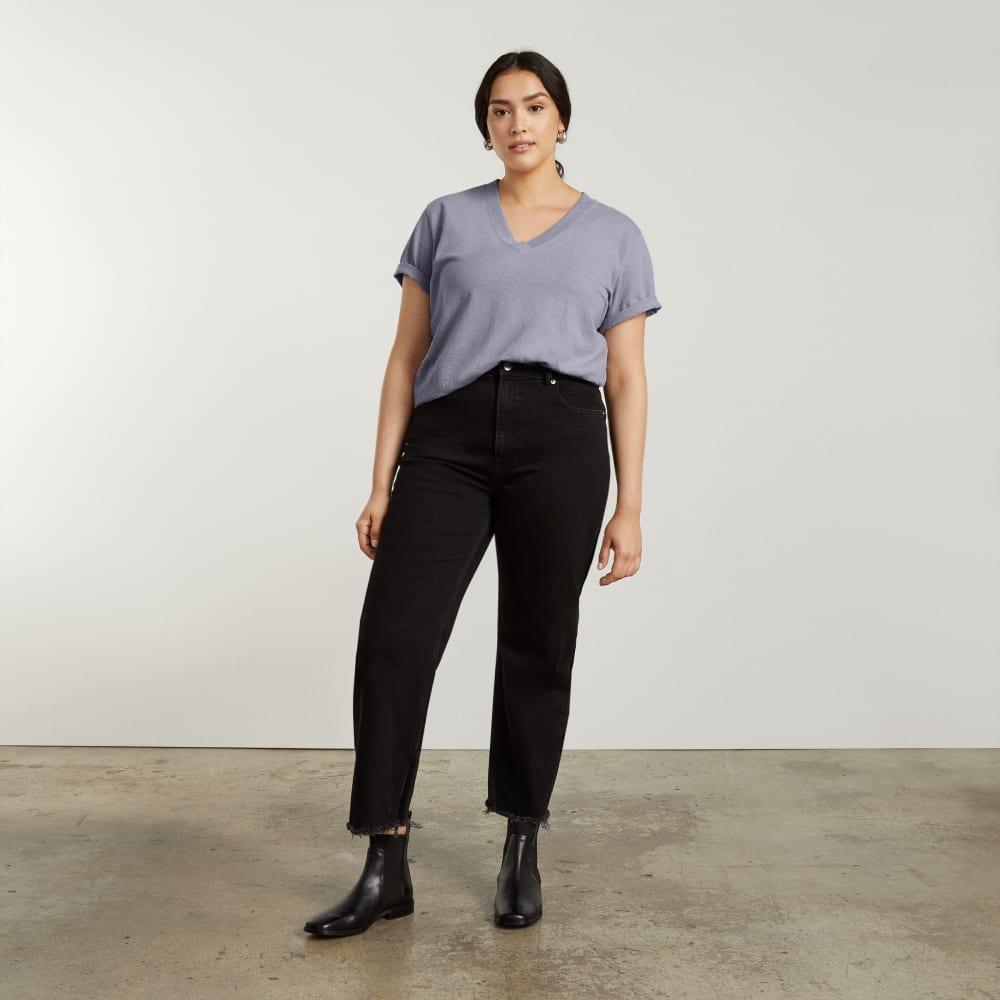 The Vintage V-Neck Hemp Tee | Lilac Grey