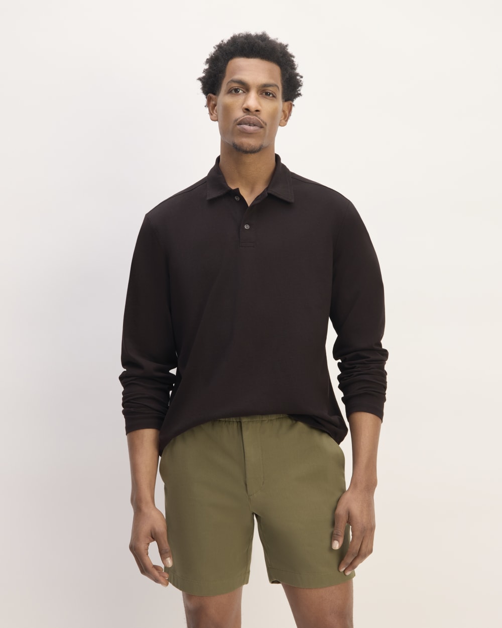 The Premium Weight Long-Sleeve Polo | Black