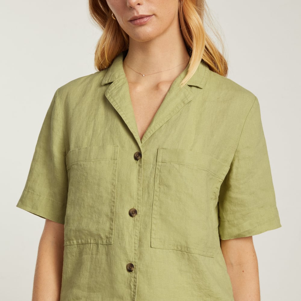 The Linen Workwear Shirt | Leek