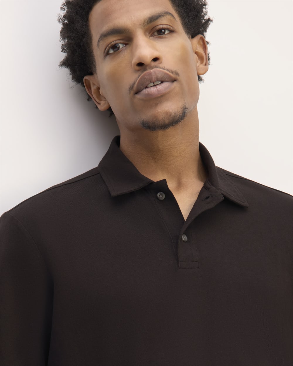 The Premium Weight Long-Sleeve Polo | Black