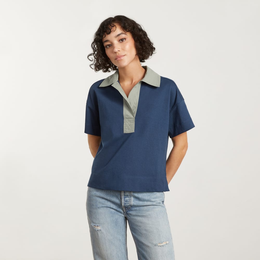 The Retro Jersey Polo | Atlantic / Smoke