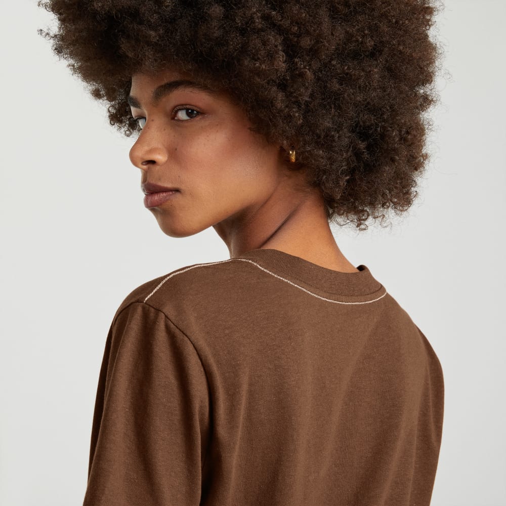 The Vintage V-Neck Hemp Tee | Espresso