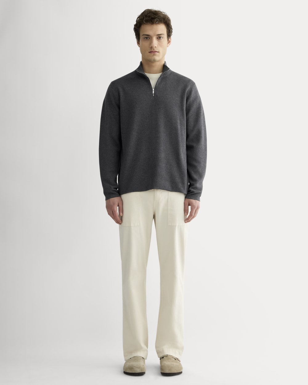 The No-Sweat Quarter-Zip | Heathered Ash