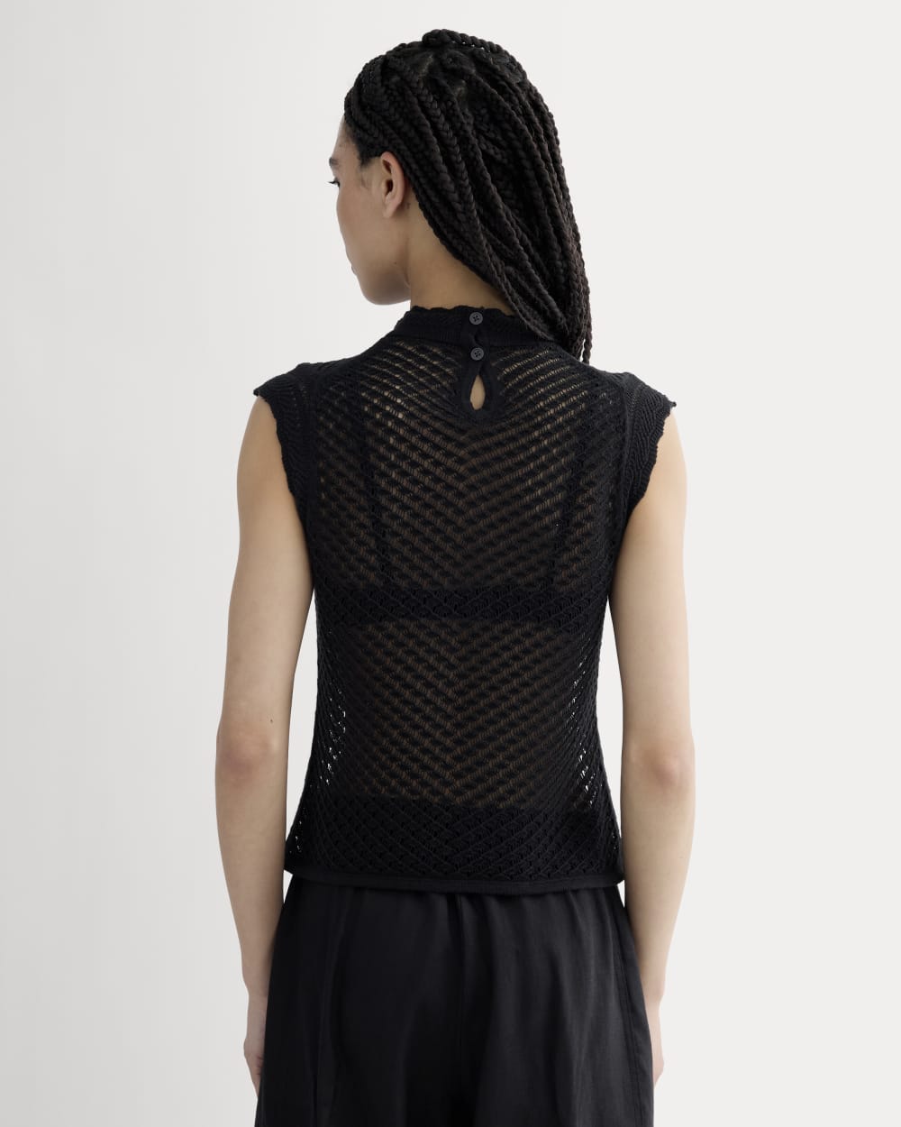 The Lace Knit Tank | Black