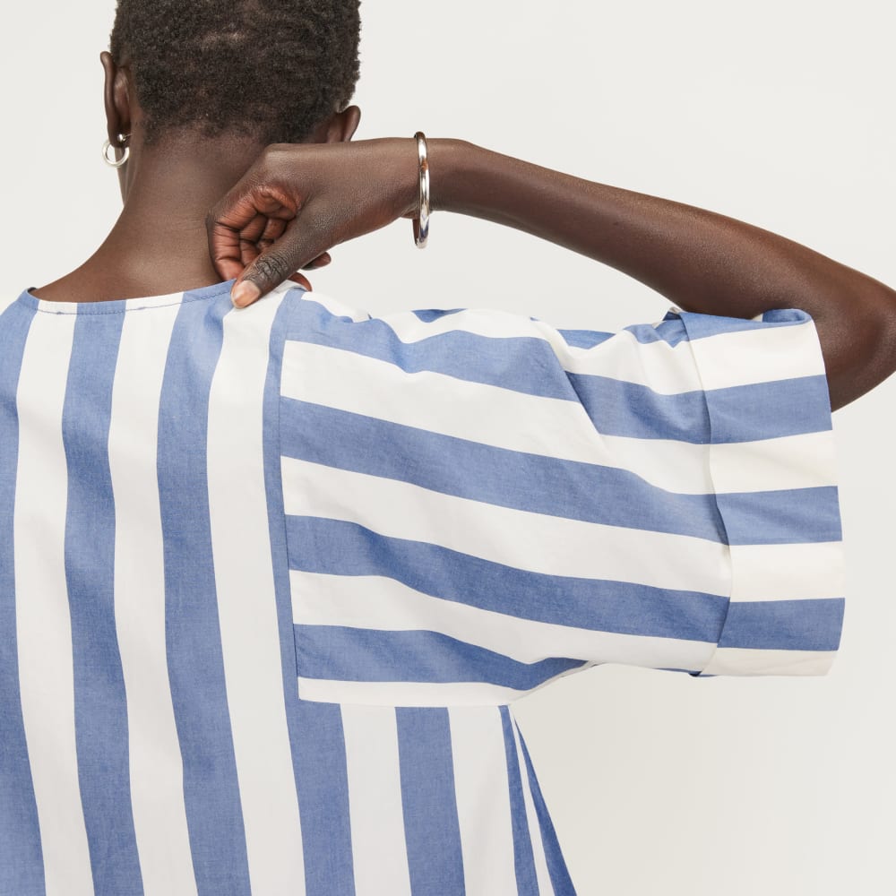 The Poplin Tunic | Mazarine Blue / Bone