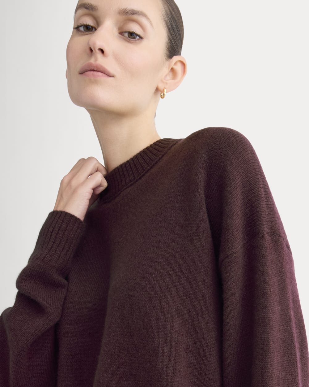 Cashmere Boyfriend Sweater | Wine