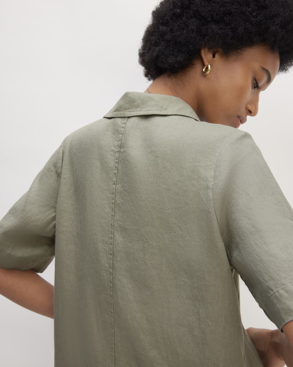 The Shirtdress in Linen | Sage Green