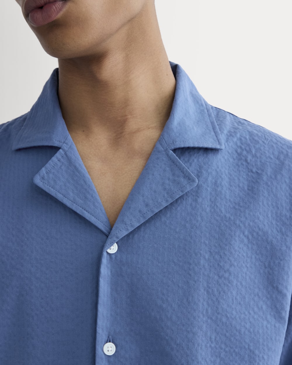 The Seersucker Resort Shirt | Soft Cobalt