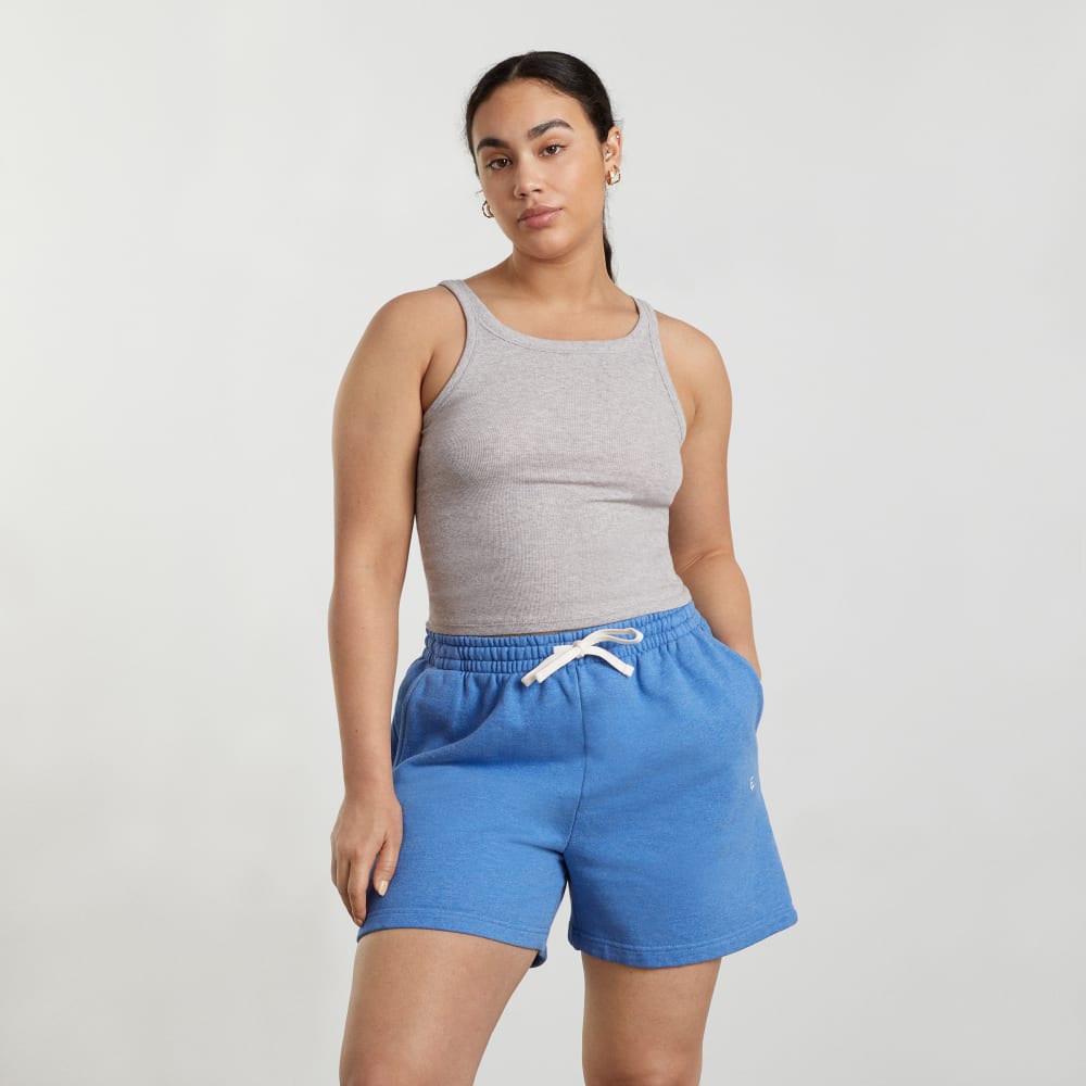 The Pima Micro-Rib Short Tank |  Heathered Grey