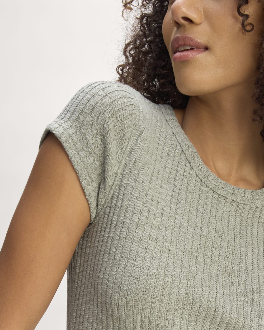 The Cozy Rib Tee | Sage Green
