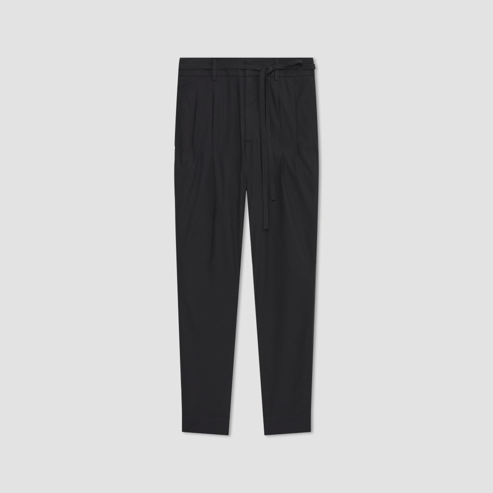 The Poplin Pleated Taper Pant | Black