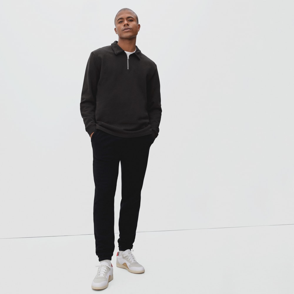 The Track Quarter-Zip Sweatshirt | Black