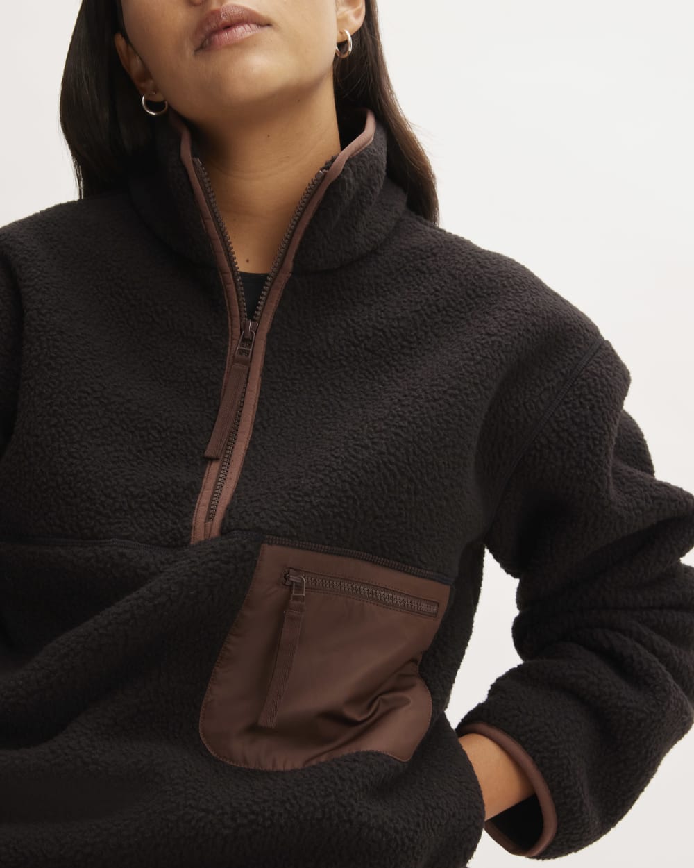 The ReNew Fleece Oversized Half-Zip | Black