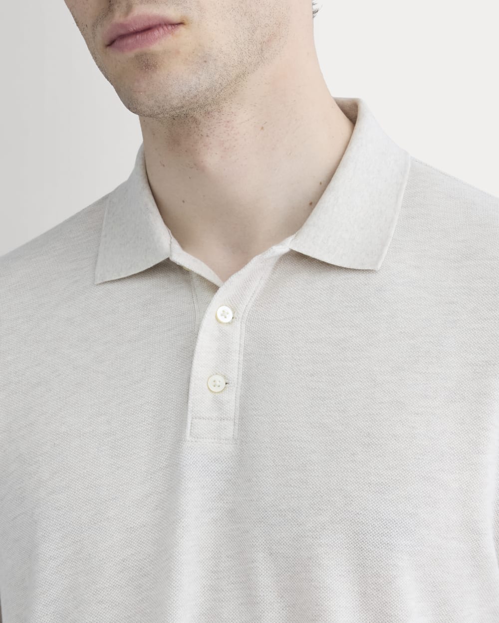The Pique Polo | Heathered Oat