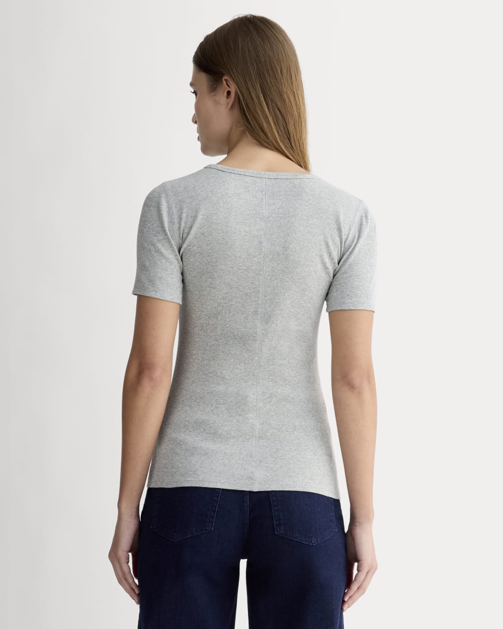 The Luxe Rib Crew | Heathered Grey