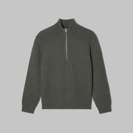 The Felted Merino Half-Zip Sweater | Kambaba