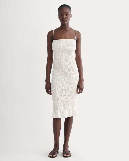 The Smocked Column Dress | Bone