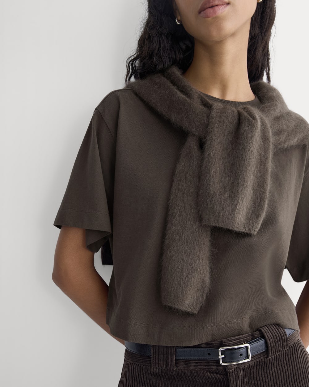 The Premium Weight Cropped Tee | Coffee Bean